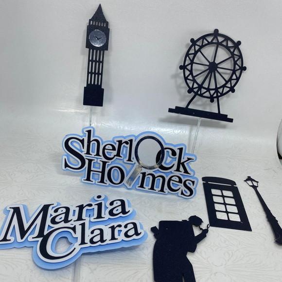 Topper para Bolo Sherlock Homes