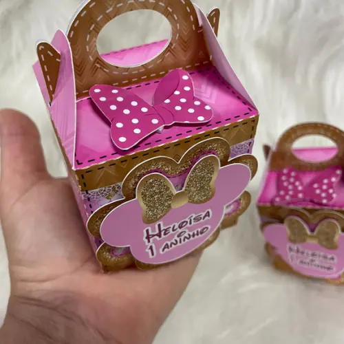 Caixa com Alça Minnie Rosa