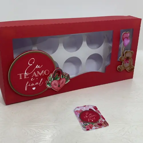 Caixa para 10 Doces Dia dos Namorados