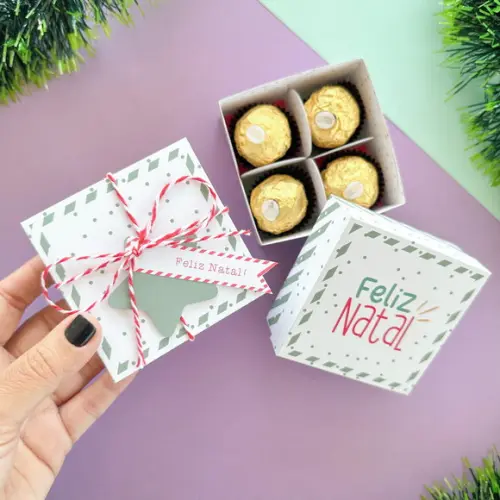 Caixinha de Natal para Brigadeiros e Bombons Personalizada