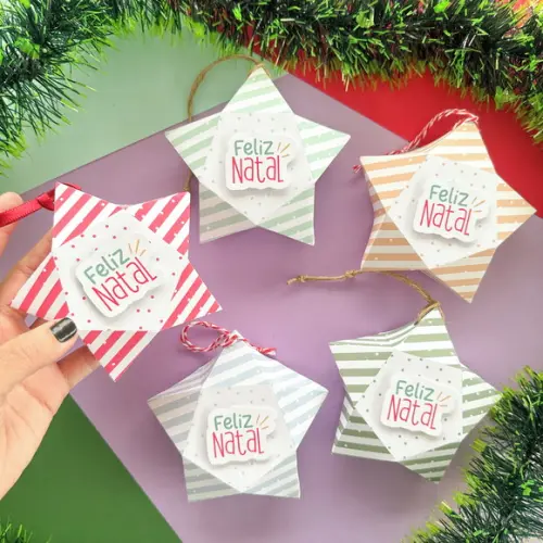 Caixinha Estrela de Natal Personalizada