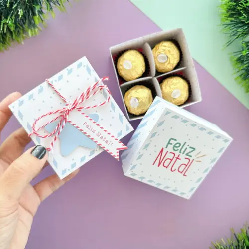Caixinha de Natal para Brigadeiros e Bombons Personalizada
