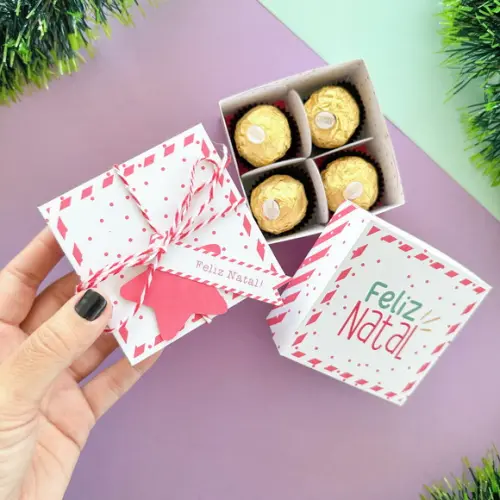 Caixinha de Natal para Brigadeiros e Bombons Personalizada
