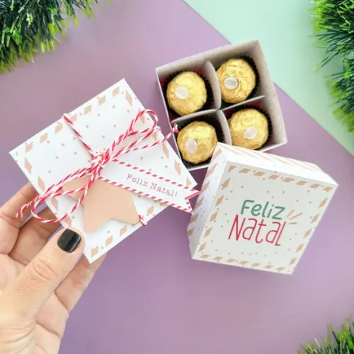 Caixinha de Natal para Brigadeiros e Bombons Personalizada