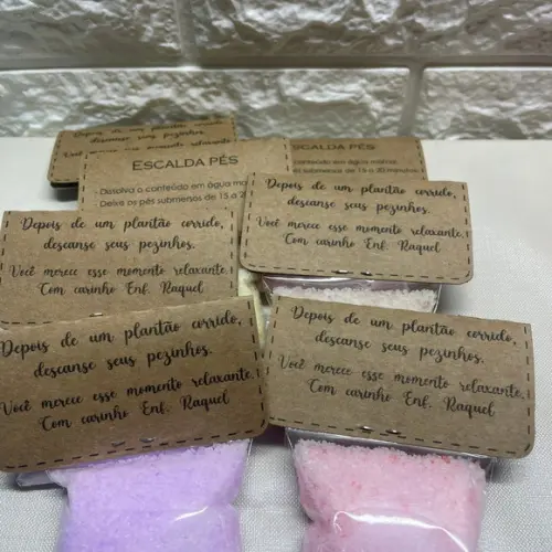 Escalda Pés para Lembrancinha Lapela Personalizada 30gr