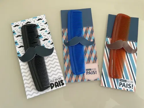 Lembrancinha para Dia dos Pais Cartão Personalizado + Pente