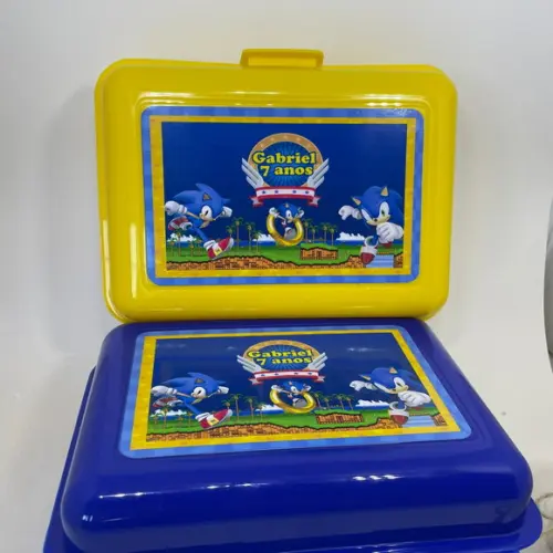 Maleta Box Plástico para Lembrancinha Sonic