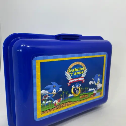 Maleta Box Plástico para Lembrancinha Sonic
