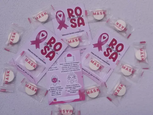 Mascara Comprimida + Cartão Personaliza Outubro Rosa