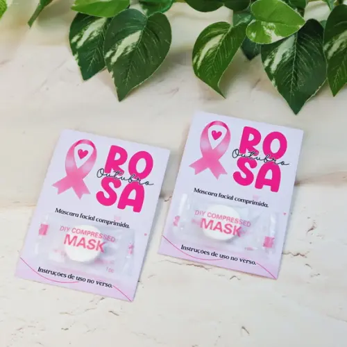 Mascara Comprimida + Cartão Personaliza Outubro Rosa