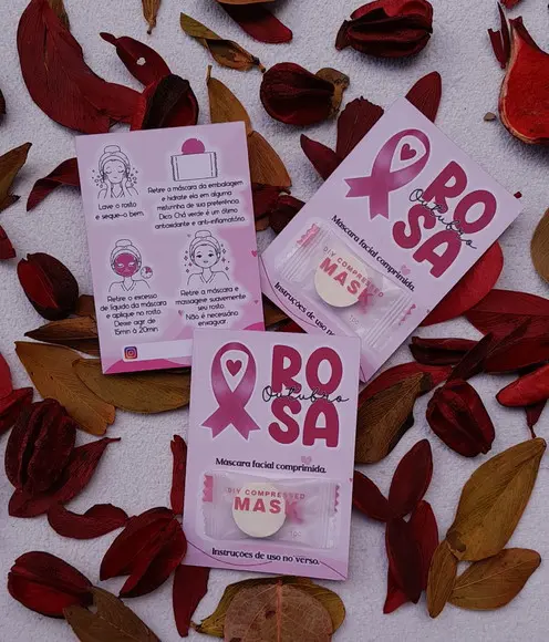 Mascara Comprimida + Cartão Personaliza Outubro Rosa