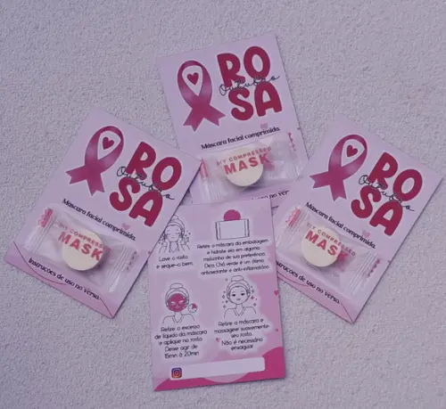 Mascara Comprimida + Cartão Personaliza Outubro Rosa