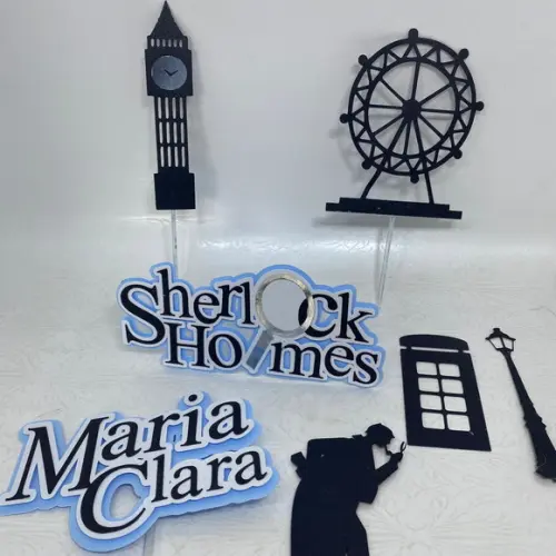 Topper para Bolo Sherlock Homes