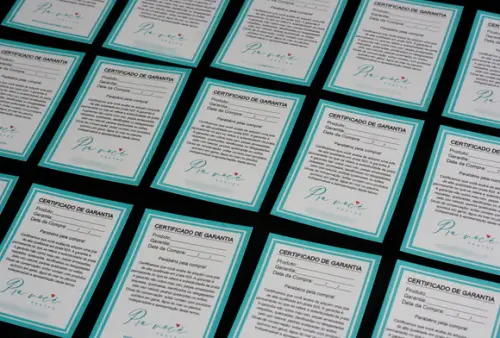 100 Cartão 7x10cm Frente e Verso Cartão de Garantia - Dicas