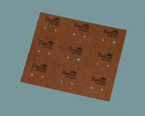 100 Cartelas P 9 Brincos c Sua Marca Kraft (9x7,5cm) Nk01