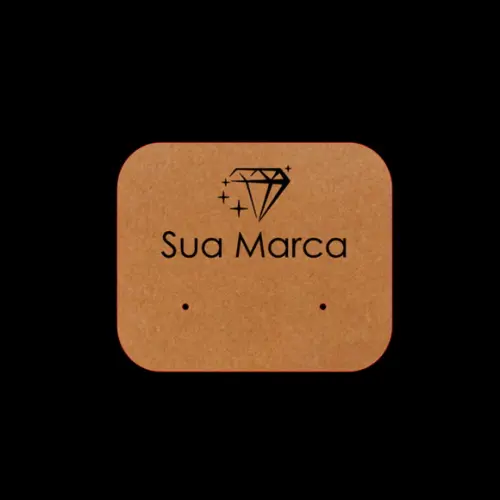100 Mini Tags Kraft P Brinco c Sua Marca Furinho Hk01