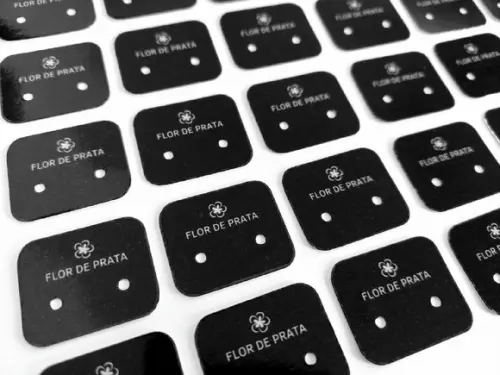 100 Mini Tags P Brinco com Fundo Preto ou Colorido H02