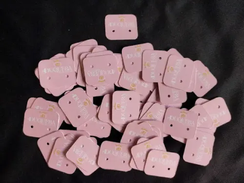 100 Mini Tags P Brinco Fundo Branco ou Clarinho H01