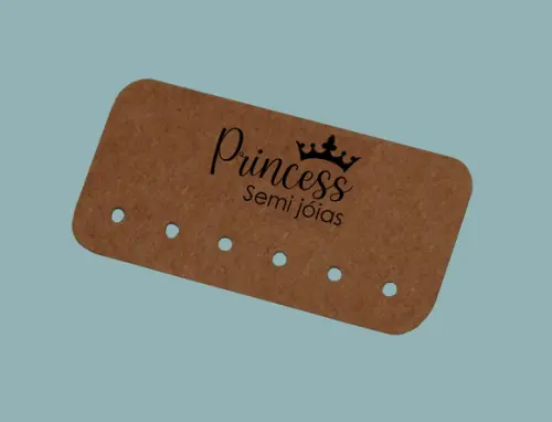 100 Tag Horizontal Kraft P 2 ou 3 Brincos 6x3cm Argola Gk01
