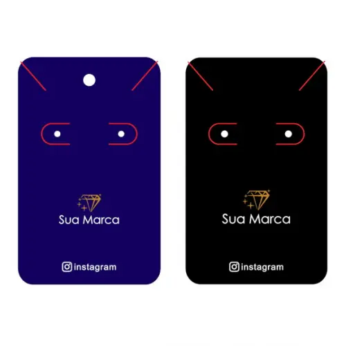 100 Tag P Brinco e Colar Fundo Preto ou Colorido C02