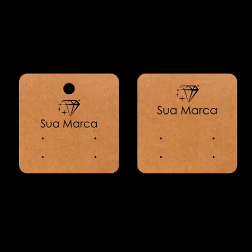 100 Tags c Sua Marca 2 Brinquinhos Furinho Kraft Ok01