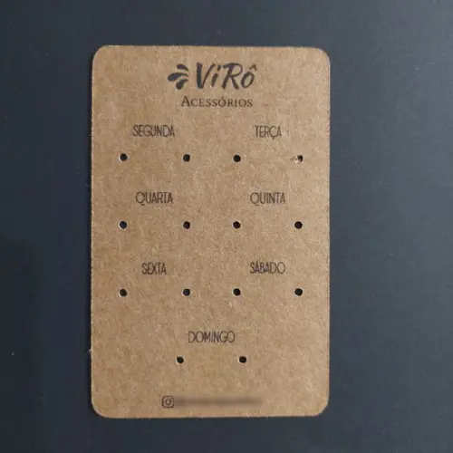 100 Tags Kraft P 7 Brincos Semaninha com Sua Marca Mk01