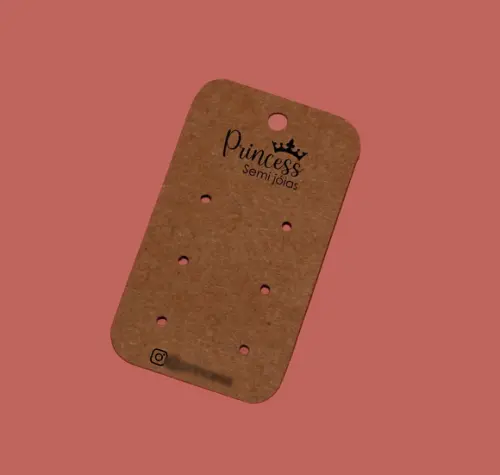 100 Tags Kraft para Trio Brincos com Sua Marca Ek01