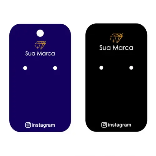 100 Tags P Brinco Comprido Fundo Preto ou Colorido B02