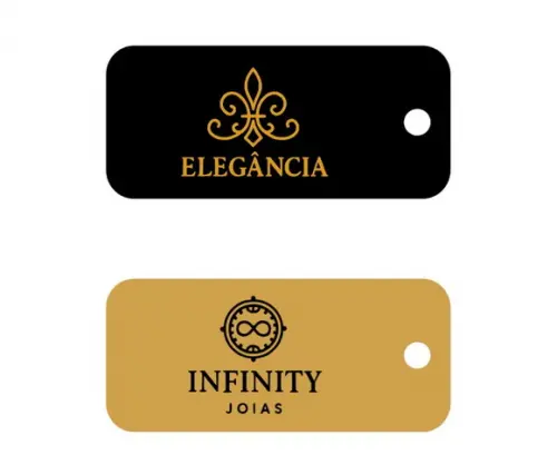 100 Tags p/ Lacre com Fundo Preto ou Colorido L02m