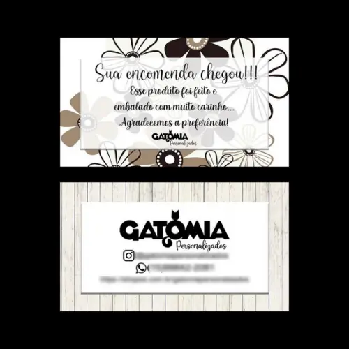 250 Cartão de Visita / Agradecimento 9x5cm Frente e Verso