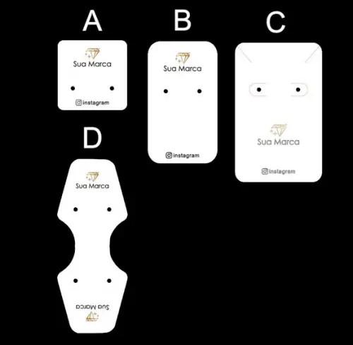 Kit Tags Jóias Abcd + Adesivos Fundo Branco ou Clarinho