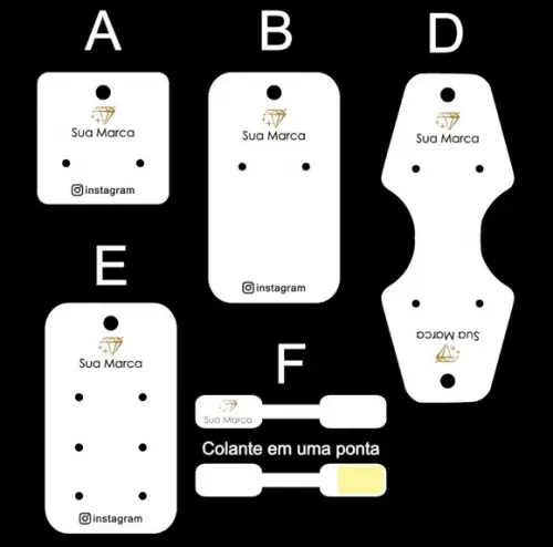 Kit Tags Jóias c Sua Marca Abdef Fundo Branco ou Clarinho