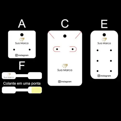 Kit Tags Jóias c Sua Marca Acef Fundo Branco ou Clarinho