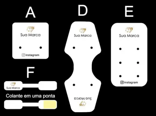Kit Tags Jóias c Sua Marca Adef Fundo Branco ou Clarinho