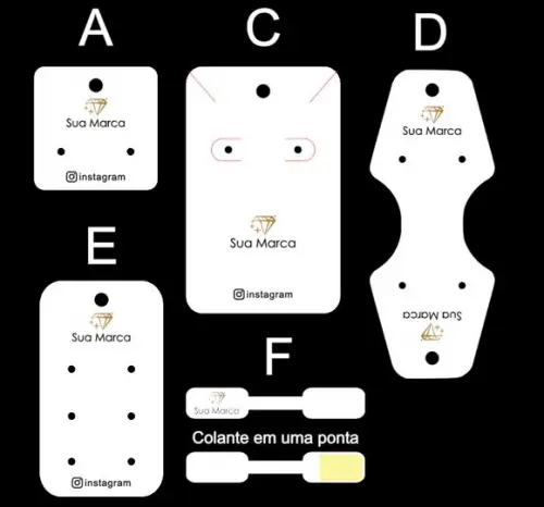 Kit Tags Jóias c Sua Marca Fundo Branco ou Clarinho Acdef
