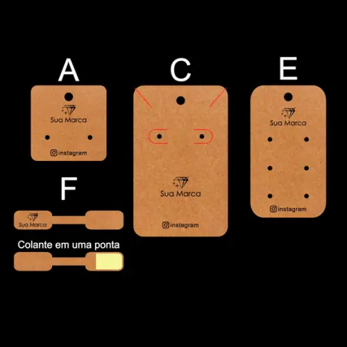 Kit Tags Kraft P Jóias c Sua Marca Acef