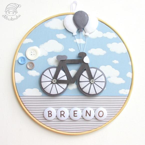 Enfeite de Porta Maternidade Bicicleta