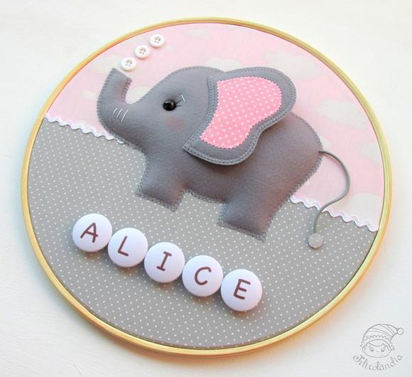 Enfeite de Porta Maternidade Elefante