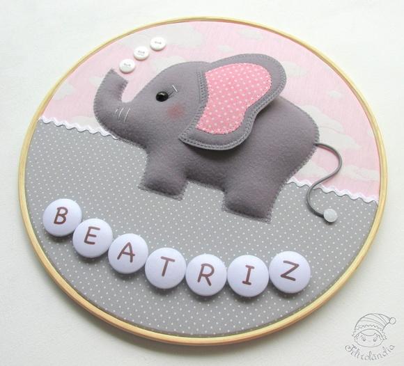 Enfeite de Porta Maternidade Elefante