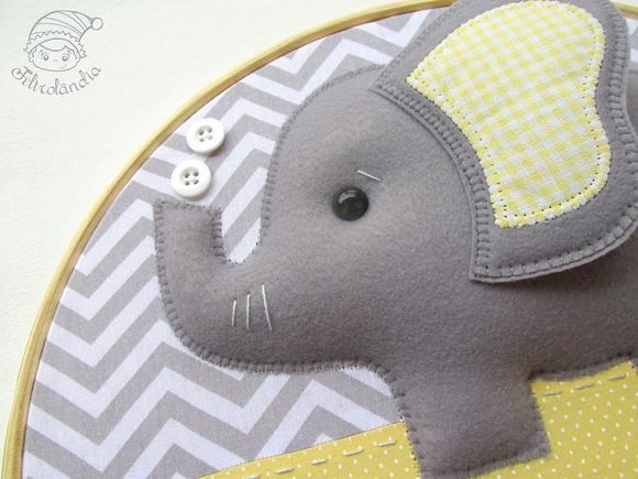 Enfeite de Porta Maternidade Elefante Gêmeos