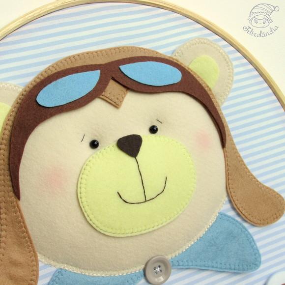 Enfeite de Porta Maternidade Urso Aviador