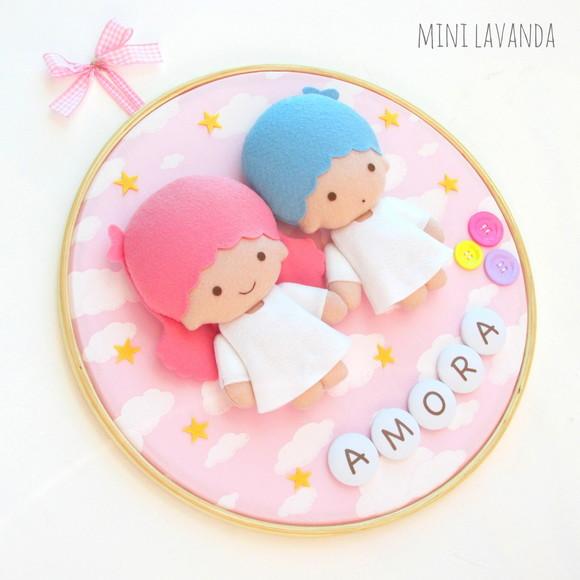 Enfeite Porta Maternidade Little Twins Stars (nome Editável)