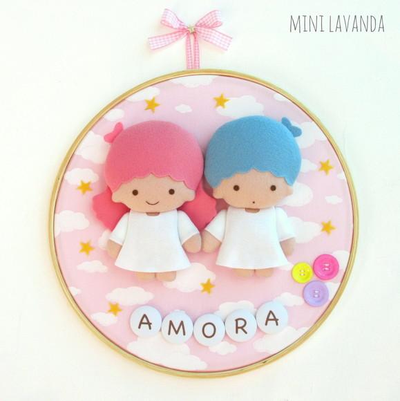 Enfeite Porta Maternidade Little Twins Stars (nome Editável)