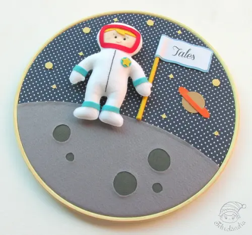 Enfeite de Porta Maternidade Astronauta