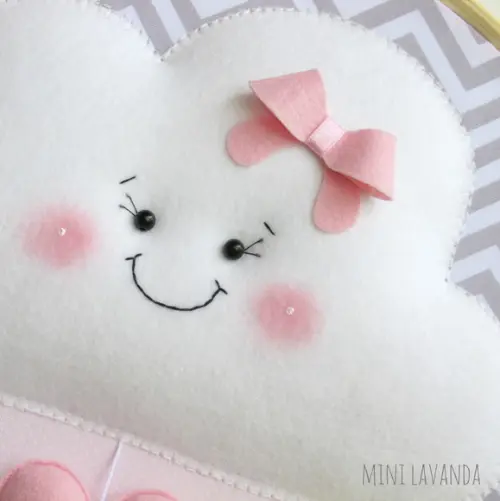 Enfeite de Porta Maternidade Chuva de Amor (nome Editável)
