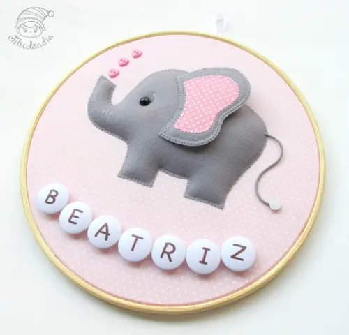 Enfeite de Porta Maternidade Elefante