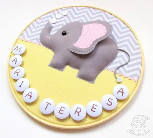 Enfeite de Porta Maternidade Elefante