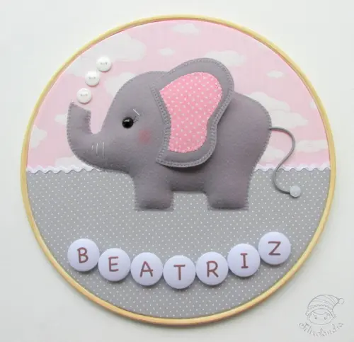 Enfeite de Porta Maternidade Elefante