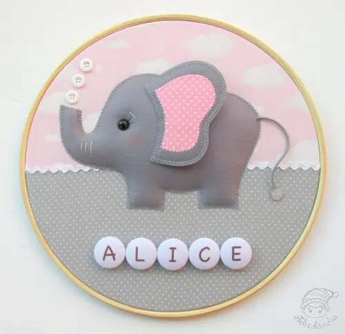 Enfeite de Porta Maternidade Elefante