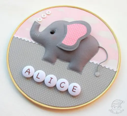 Enfeite de Porta Maternidade Elefante